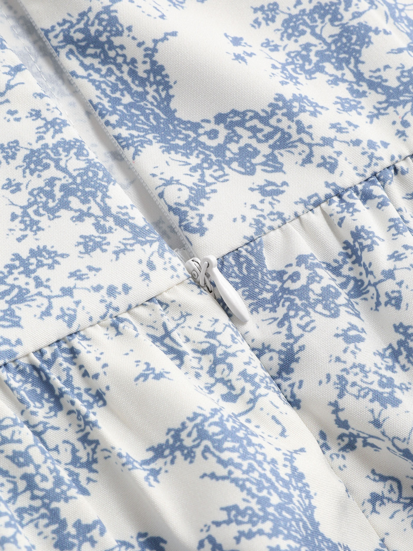 Toile de Jouy Slit Bowknot Cami Dress