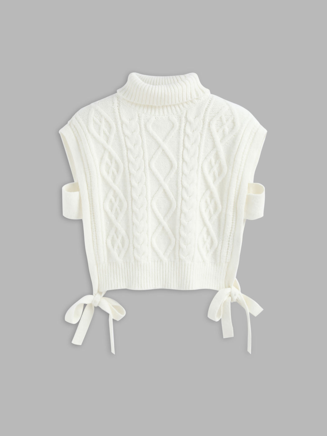 Solid Cable Knit Crop Vest