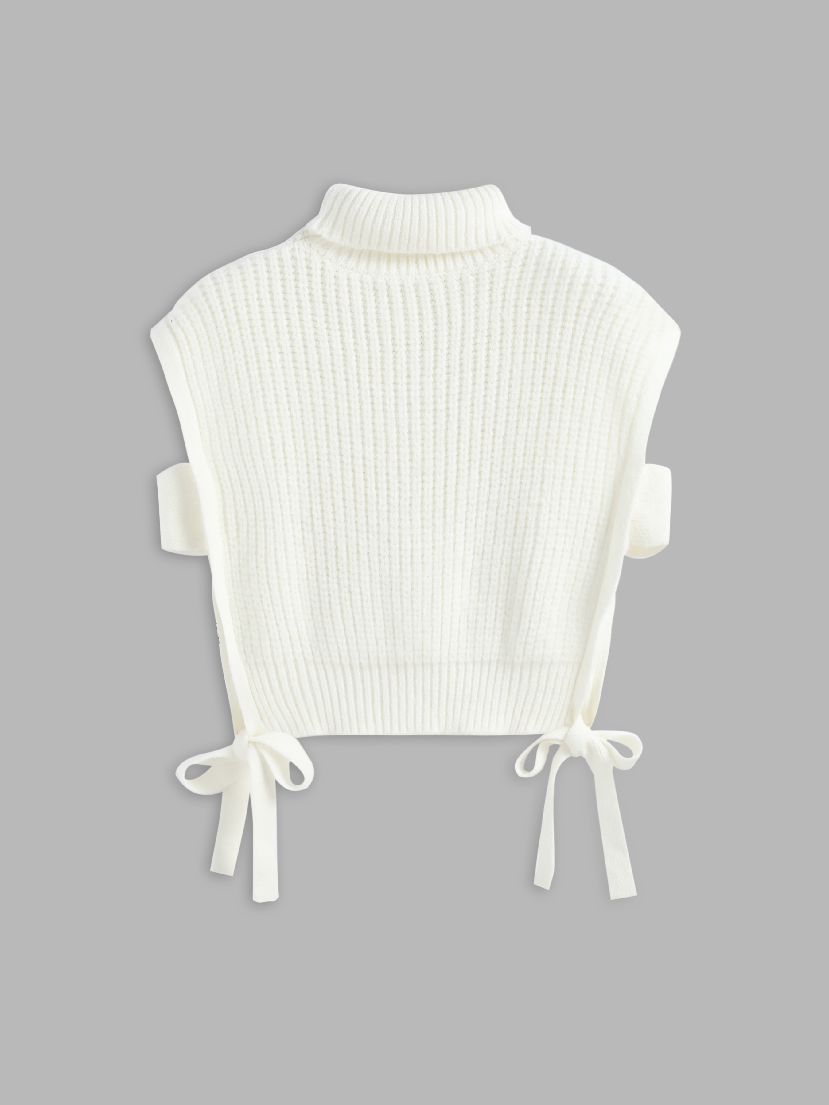 Solid Cable Knit Crop Vest