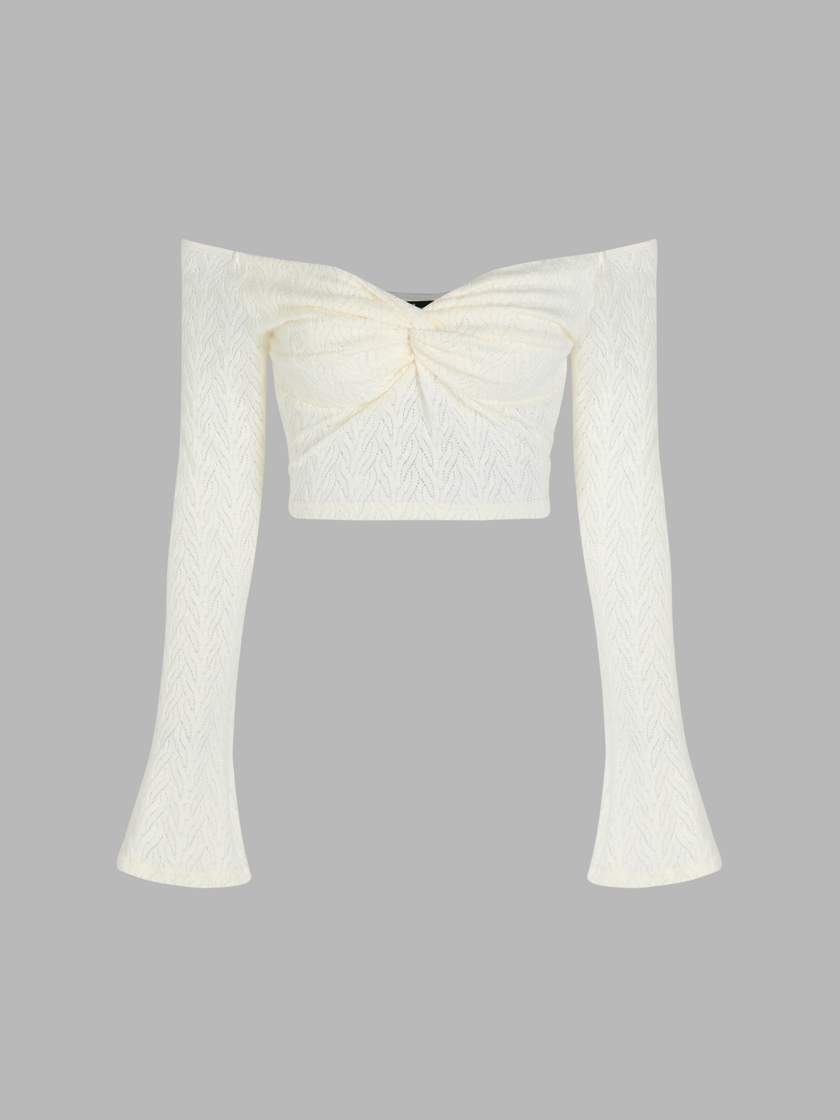 Solid Twisted Off-shoulder Crop Top For Coffee Shop Date Music Festival ...