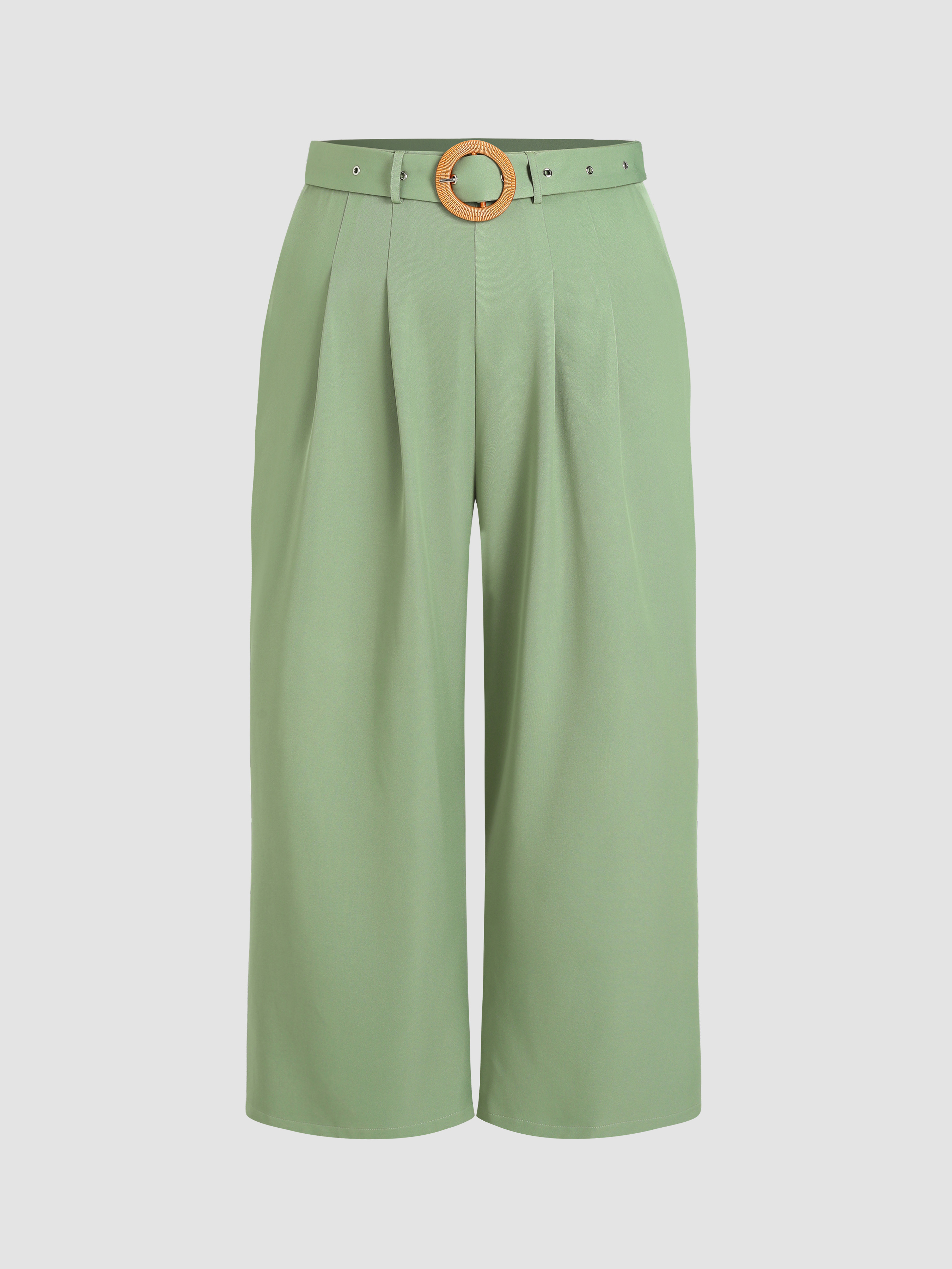 Belted hot sale cropped trousers