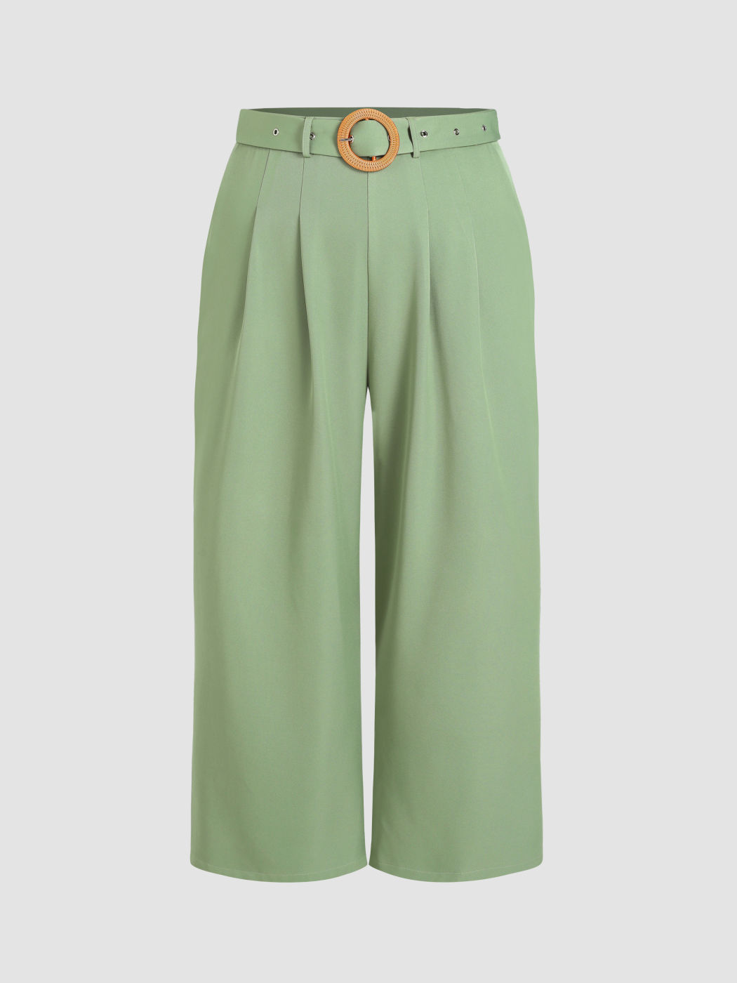 Seafoam Belted Cropped Trousers Curve & Plus