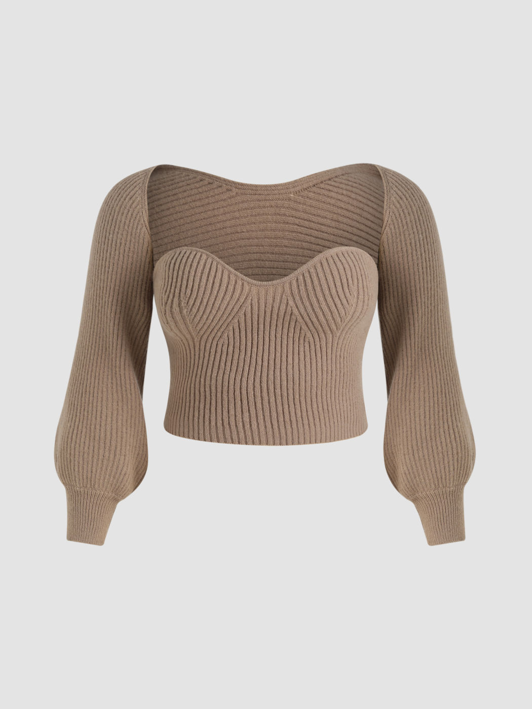  Zweiteiliges Tube Top & Strickjacke Kurve & Plus