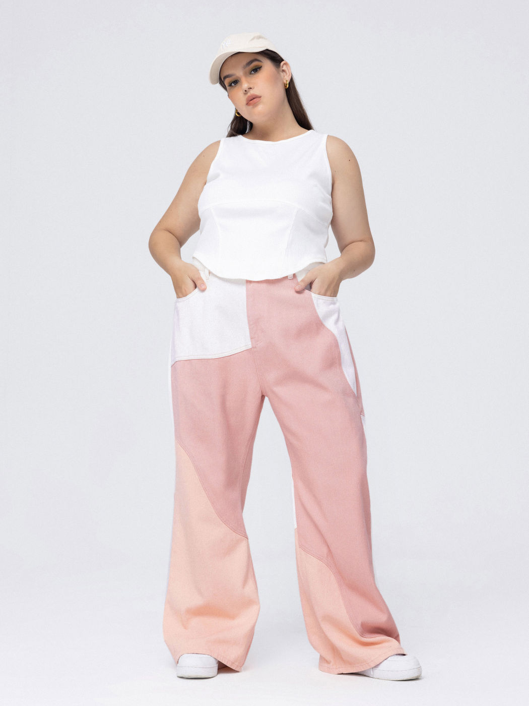 Patchy Straight Leg Jeans Curve & Plus For Daily Casual Outdoor