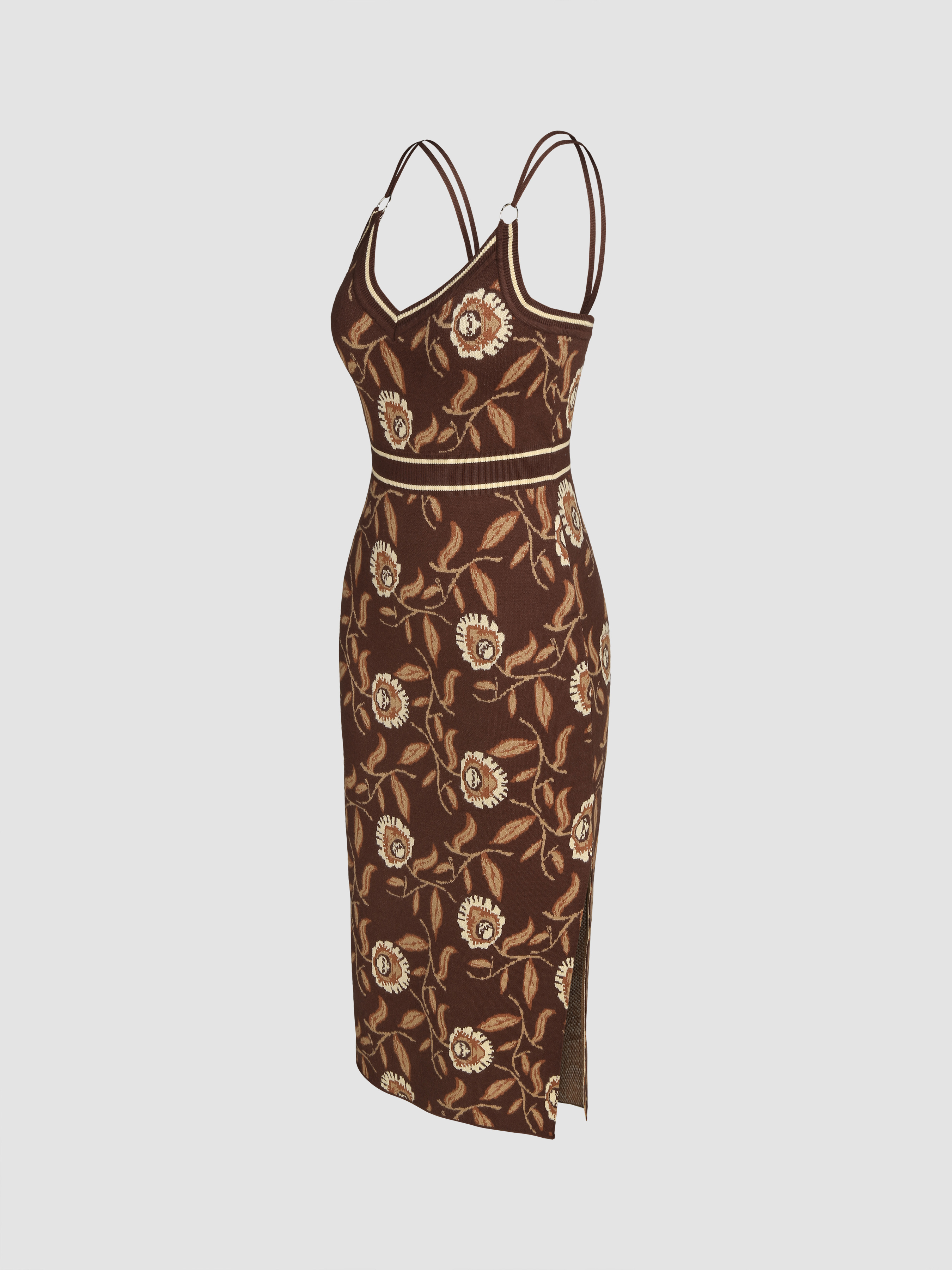 Floral Contrast Binding Knitted Cami 