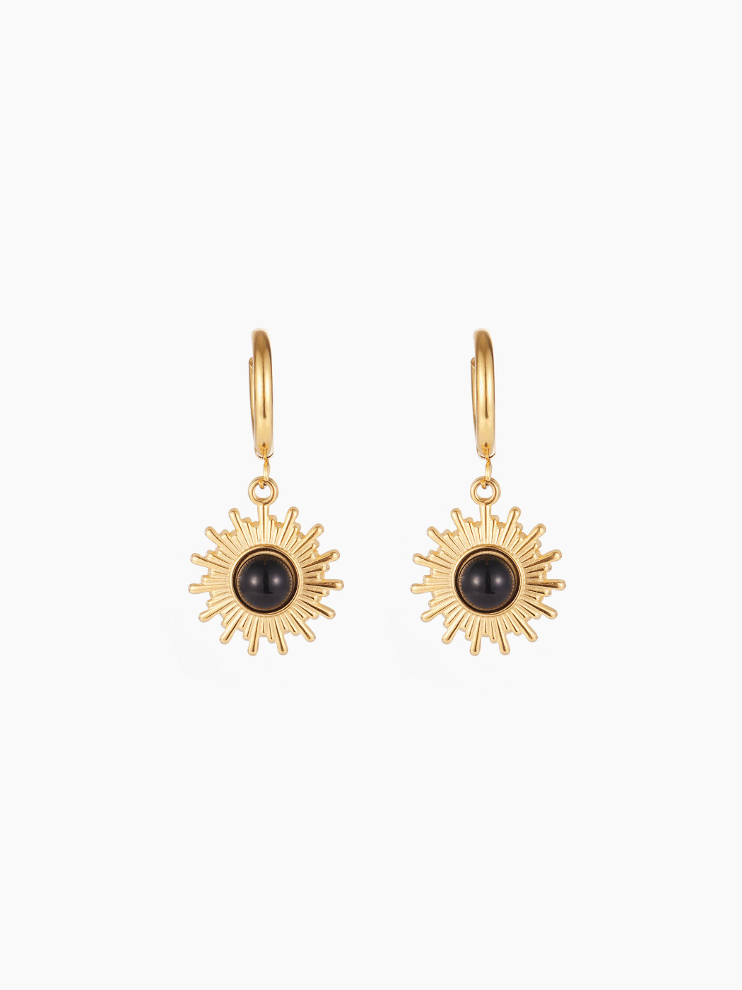 Gemstone Sun Decor Earrings