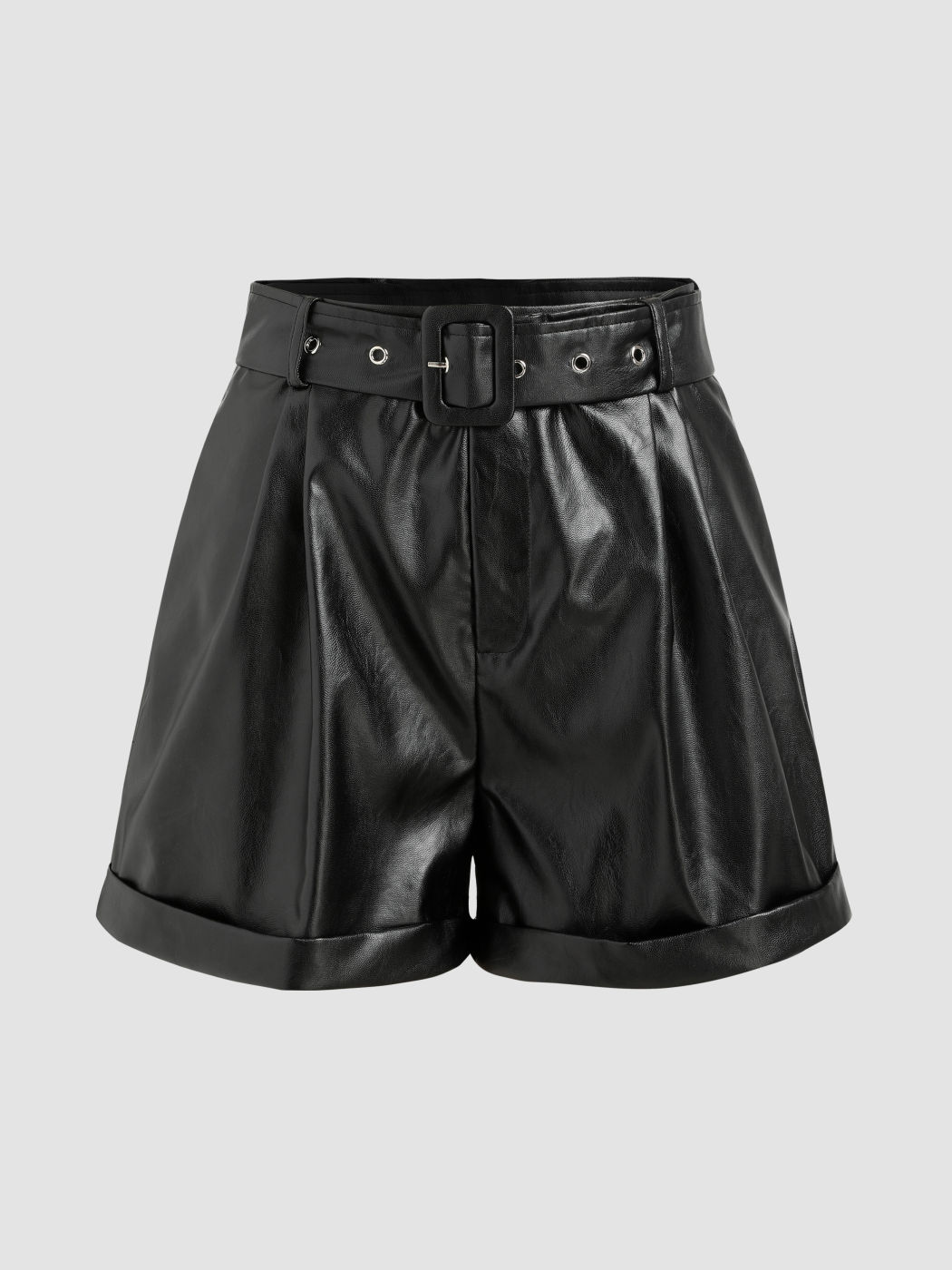 PU Solid Shorts With Belt For Music Festival/Live House Party/Clubbing ...