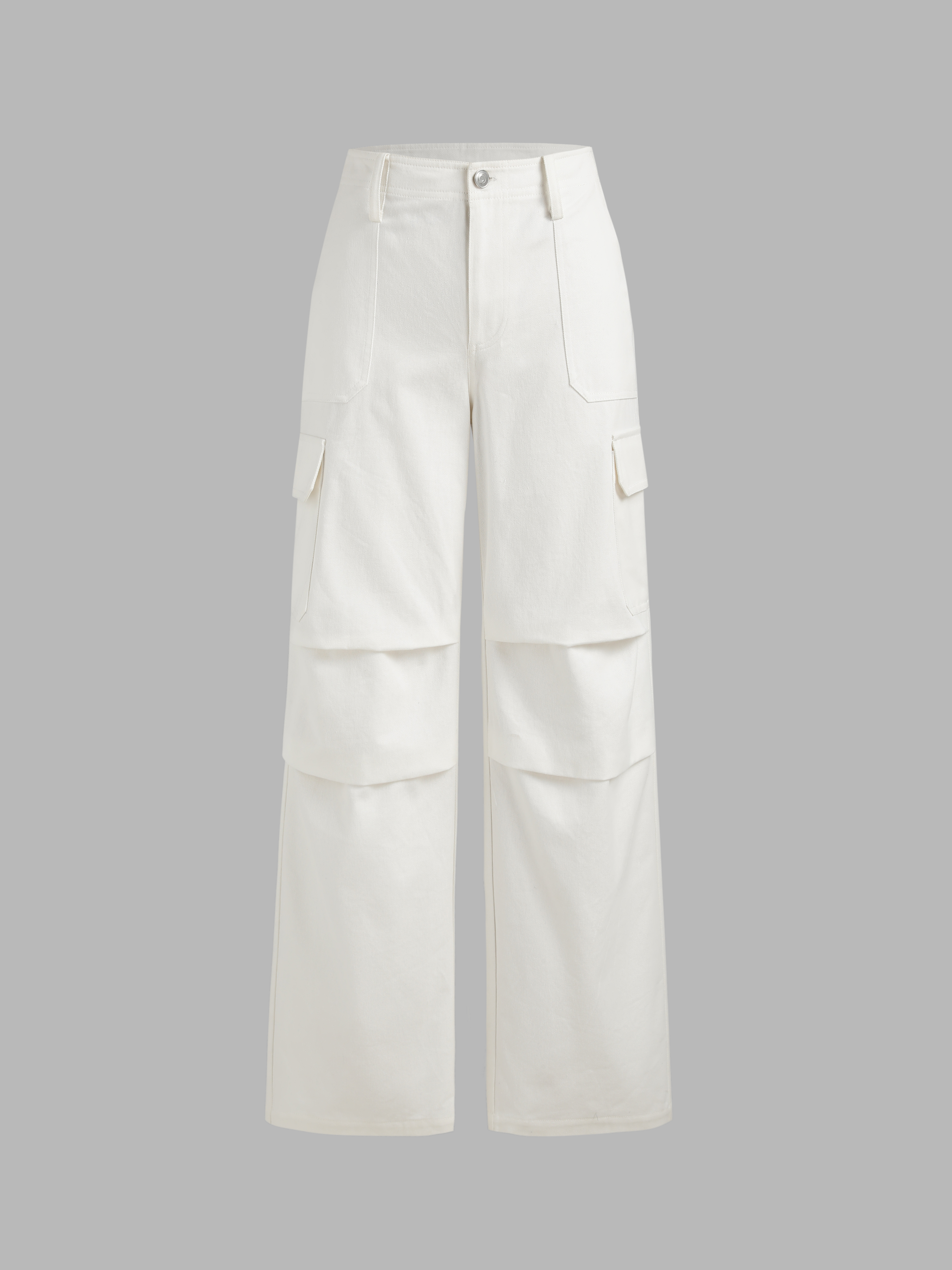 Solid Fold Detail Cargo Pants Cider