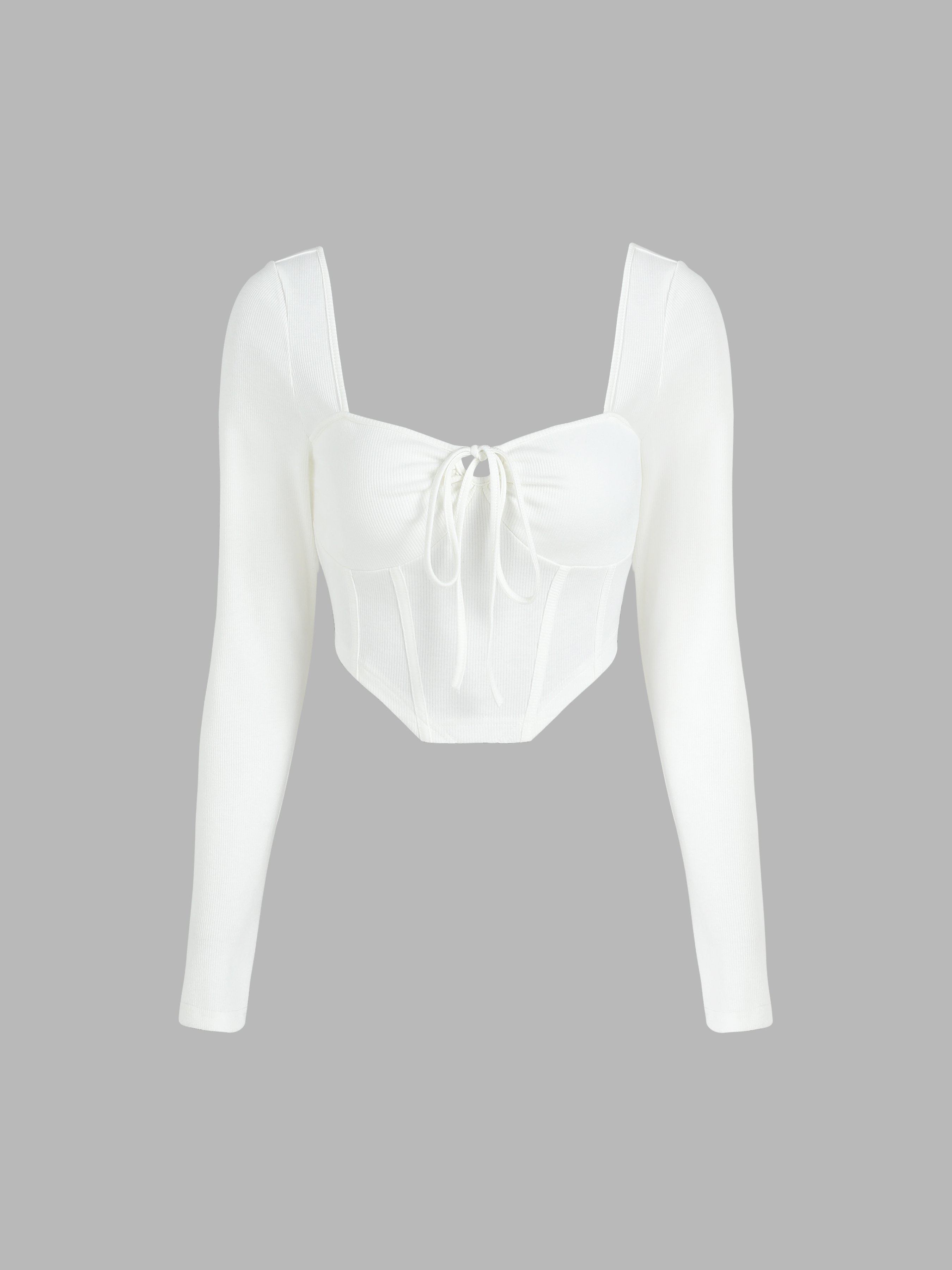 Scrollwork Ribbed Corset Cut Out Top
