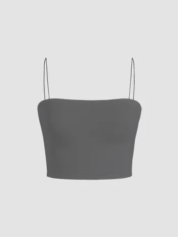 Einfarbiges Klassisches Crop Top
