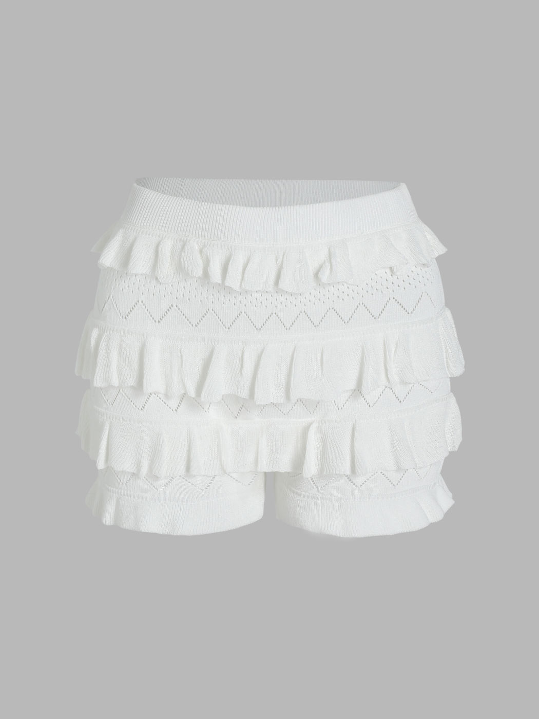 Ruffle Layered Knitted Shorts