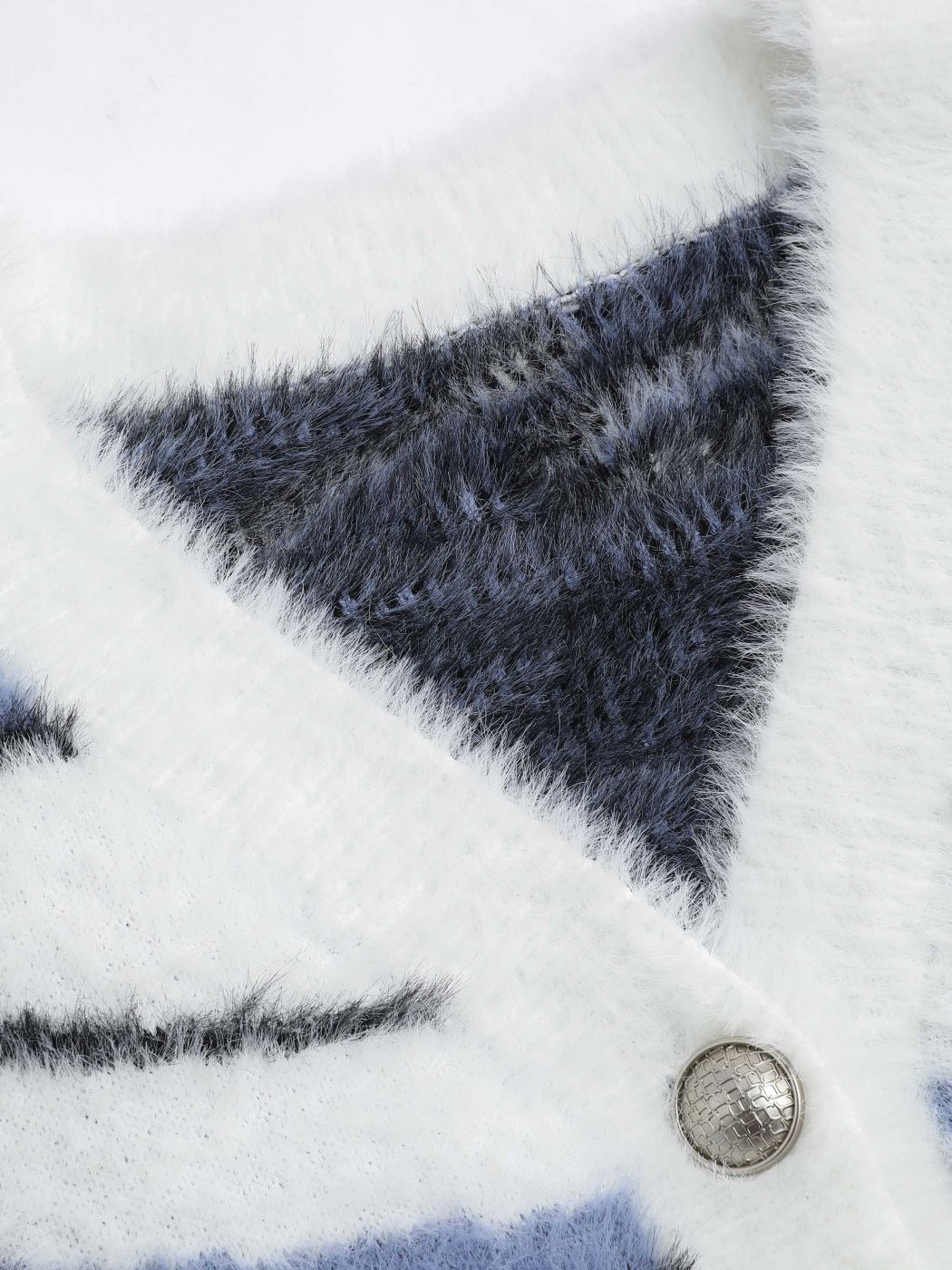 Zebra Pattern Fluffy Knit Cardigan