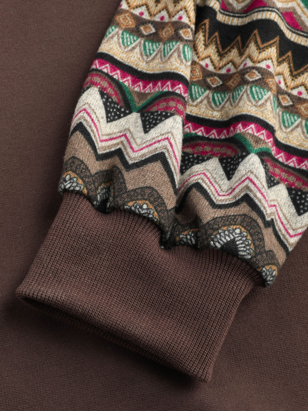 Kapuzenpullover mit Tribal-Streifenärmeln und Kordelzug