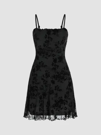 Blumiges Spitzenkleid Mini