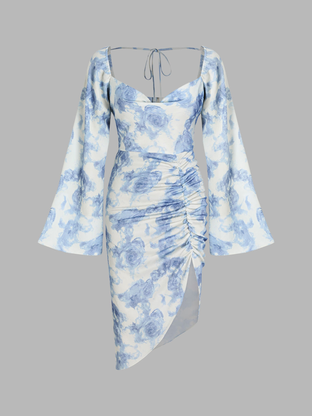 ruched asymmetrical dress