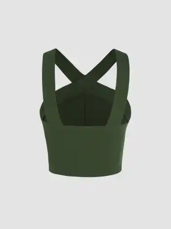 Criss Cross Cut Out Crop Tank Top