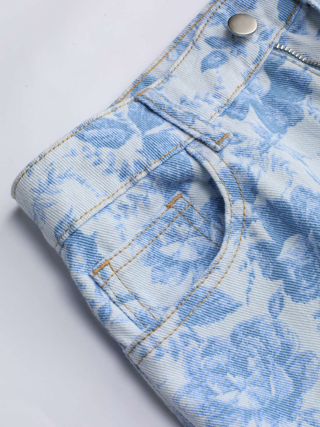 Denim Jeans a gamba dritta con stampa fiori For Casual per tutti i