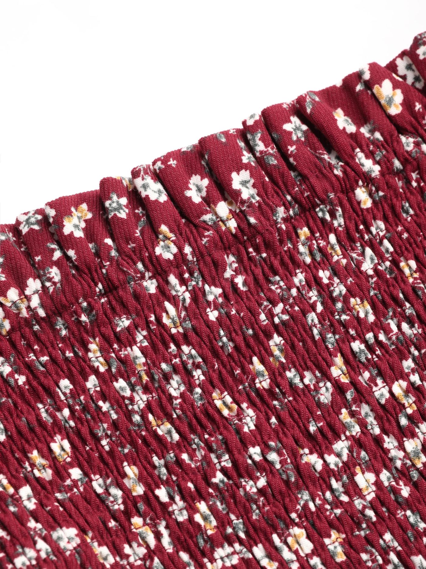 Ditsy Floral Woven Langarm-Midikleid