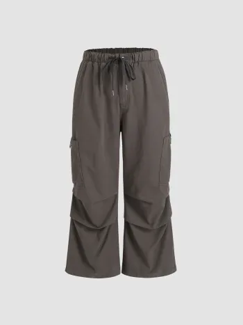 Pantaloni cargo in denim con coulisse e tasche Curve & Plus