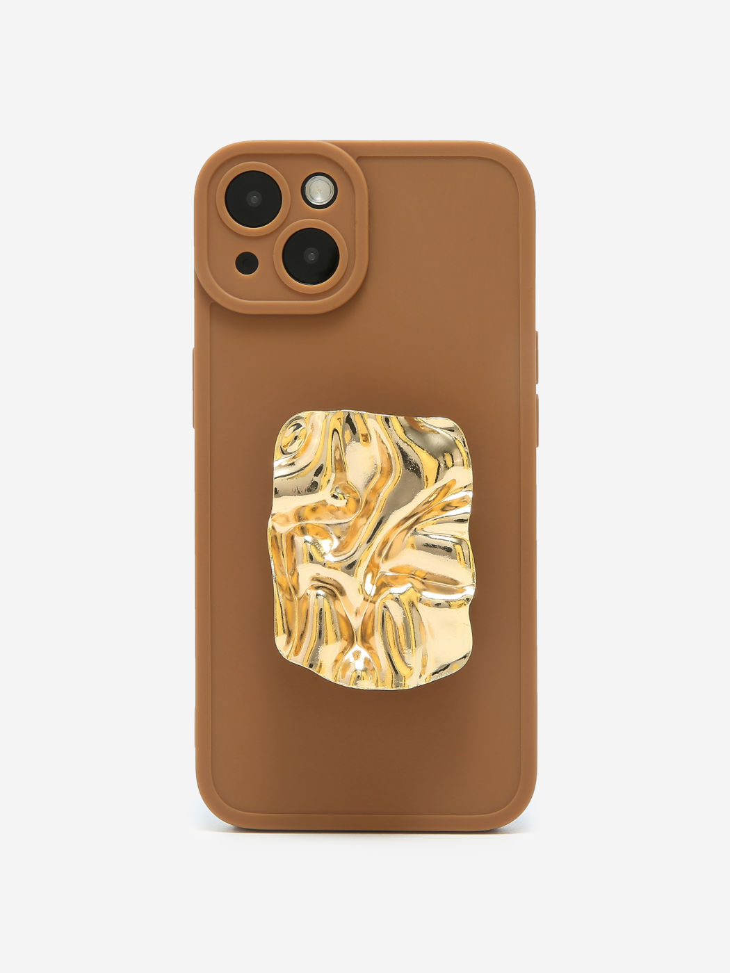  Solide Handyhülle mit Textur Metall Stand-Out Telefon Griff