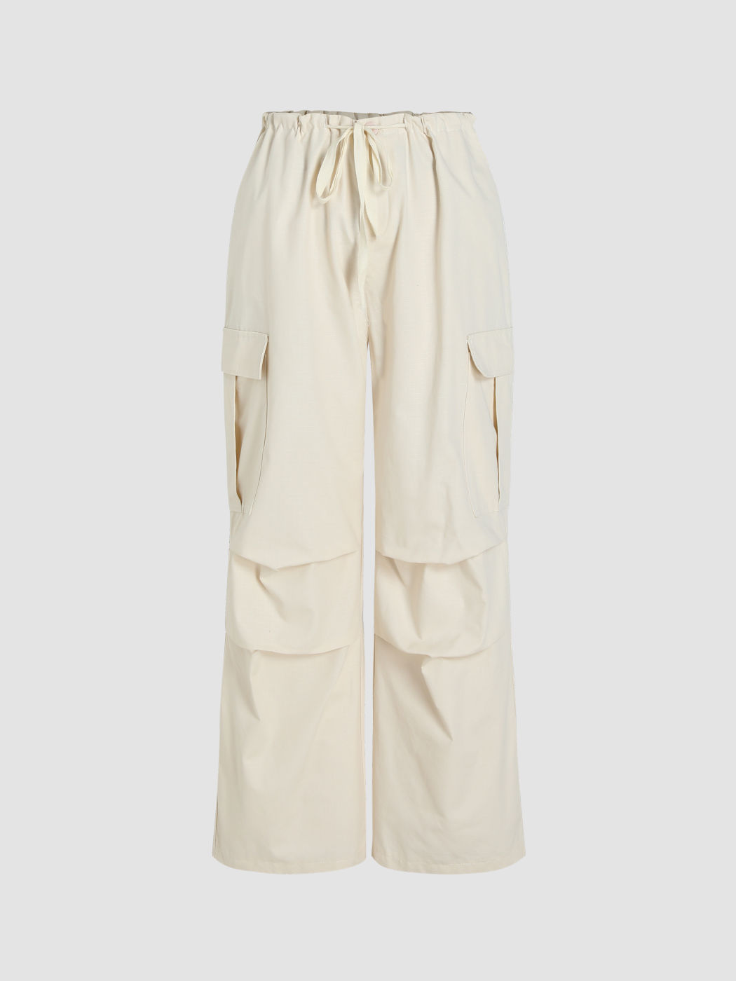 Drawstring Cargo Parachute Pants