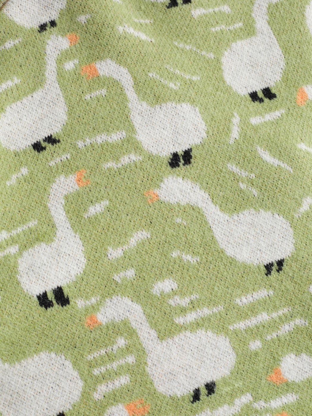 Duck Pattern Contrasting Cardigan