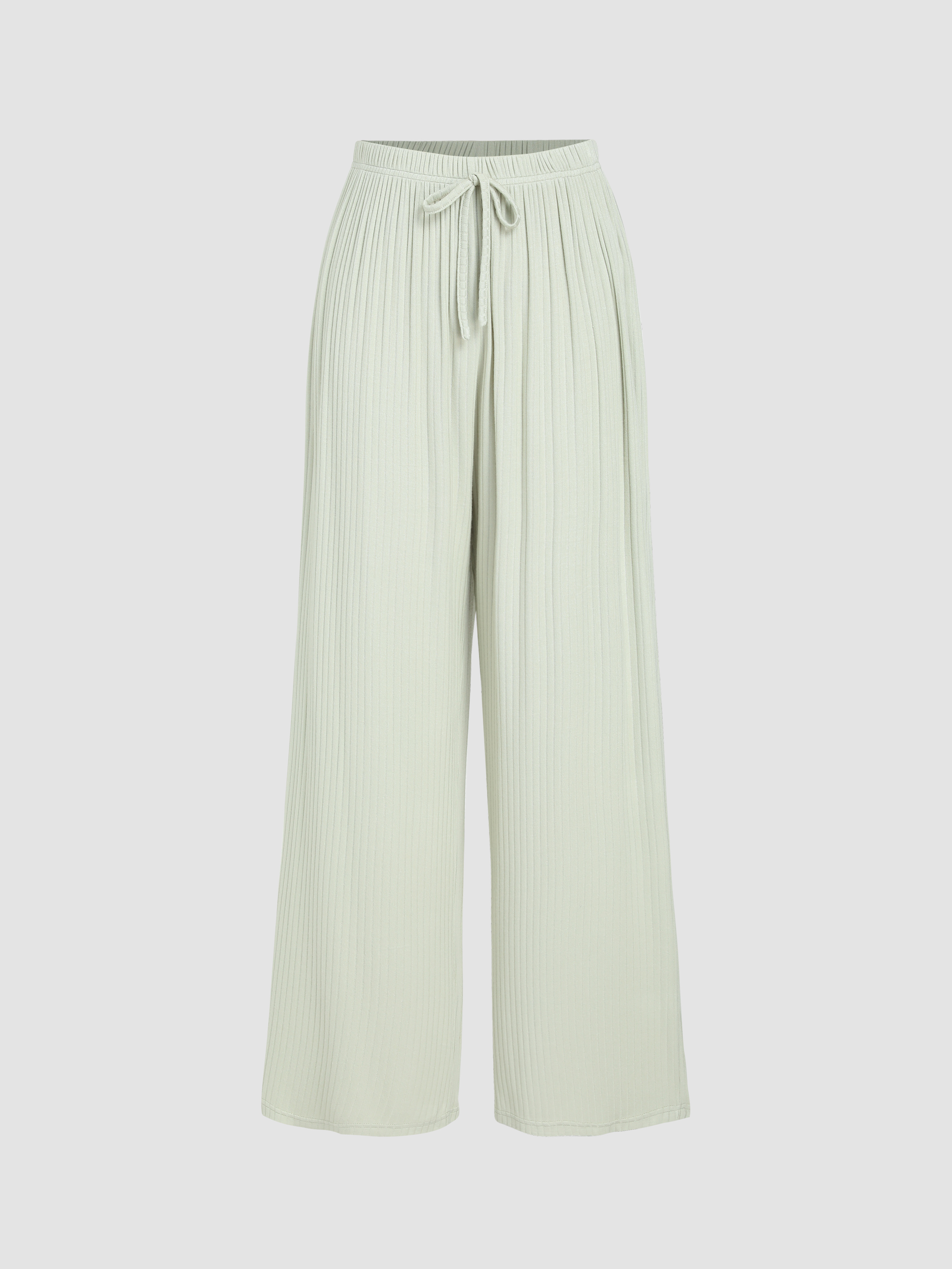 SHEIN EZwear Solid Knotted Wide Leg Pants | SHEIN