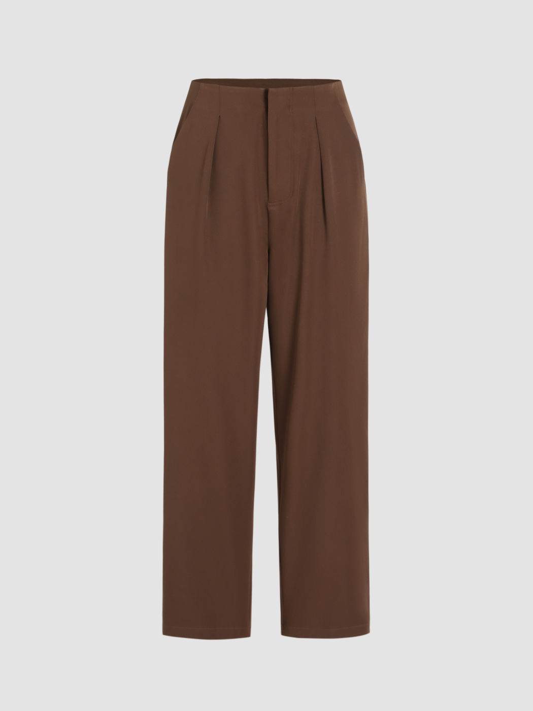 Solid Straight Leg Trousers For Work