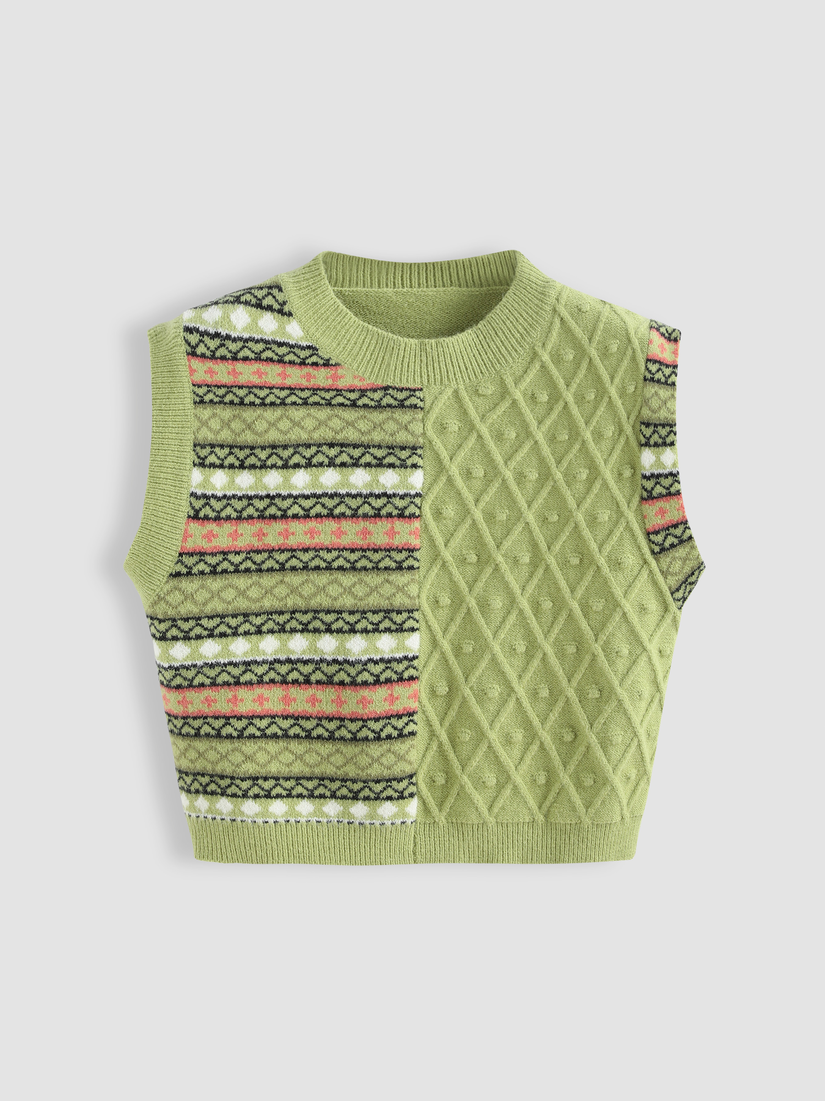 Geometric jacquard knit vest main image 1