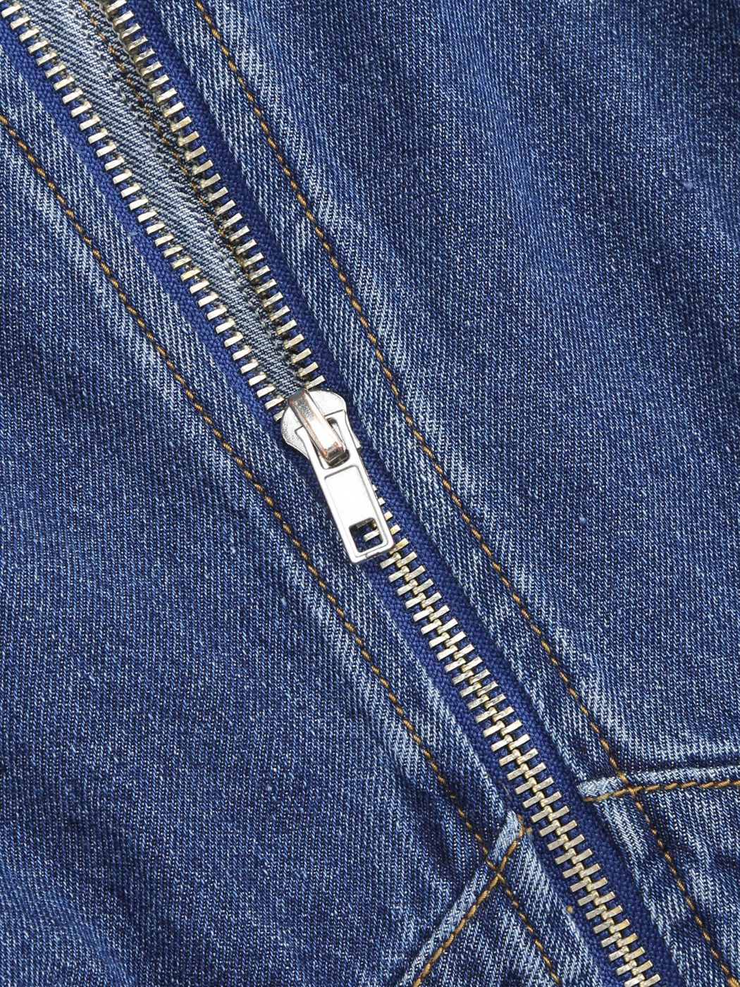 Korsett-Crop-Bluse aus Denim mit Reißverschluss