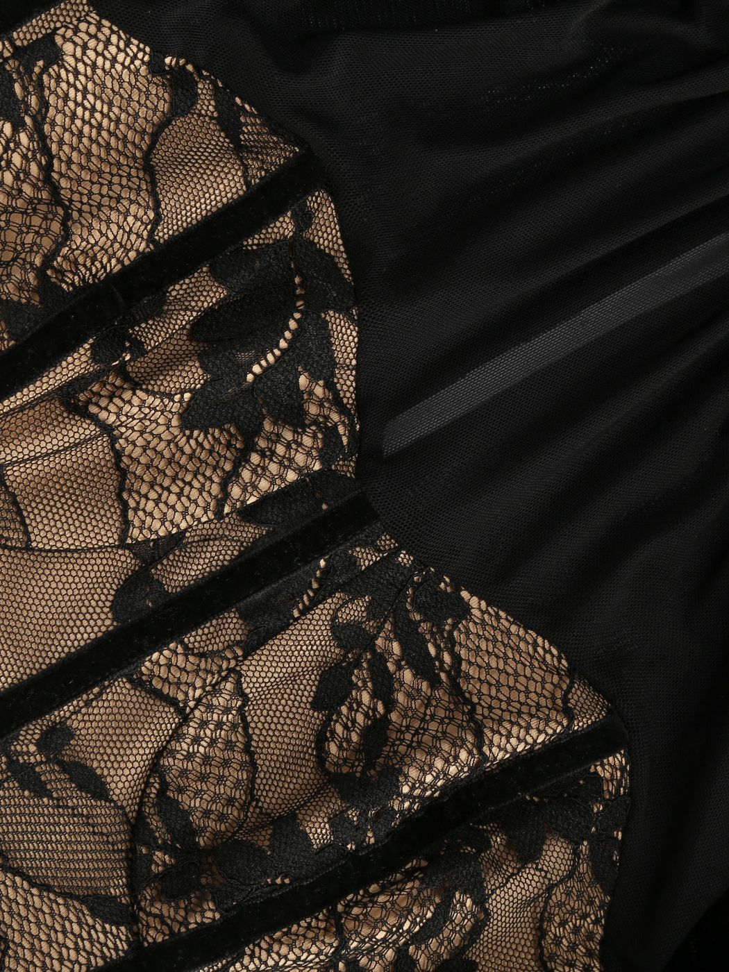 Velvet Floral Lace Long Sleeve Crop Top For Coffee Shop Vacation Holiday