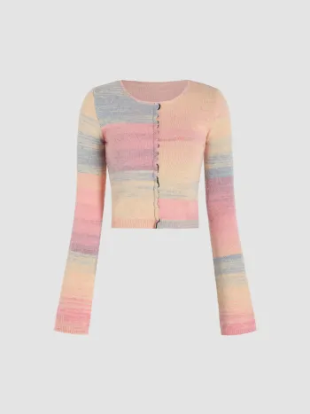 Top à manches longues en maille patchwork