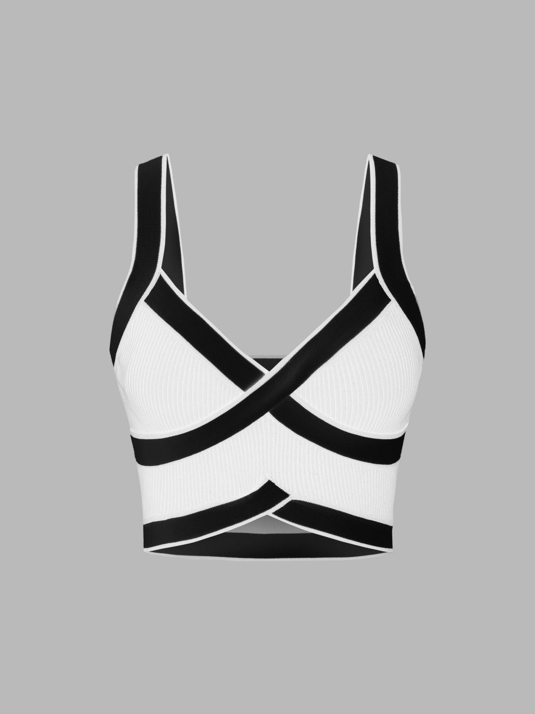 Rippen-Kreuz-Crop-Tank-Top
