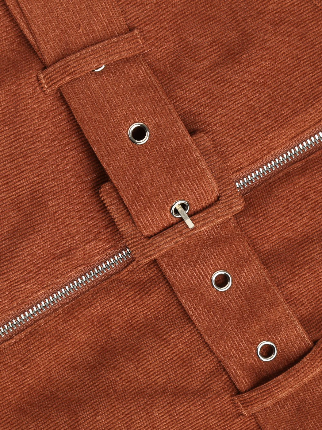  Corduroy Zip Up Jumpsuit With Belt