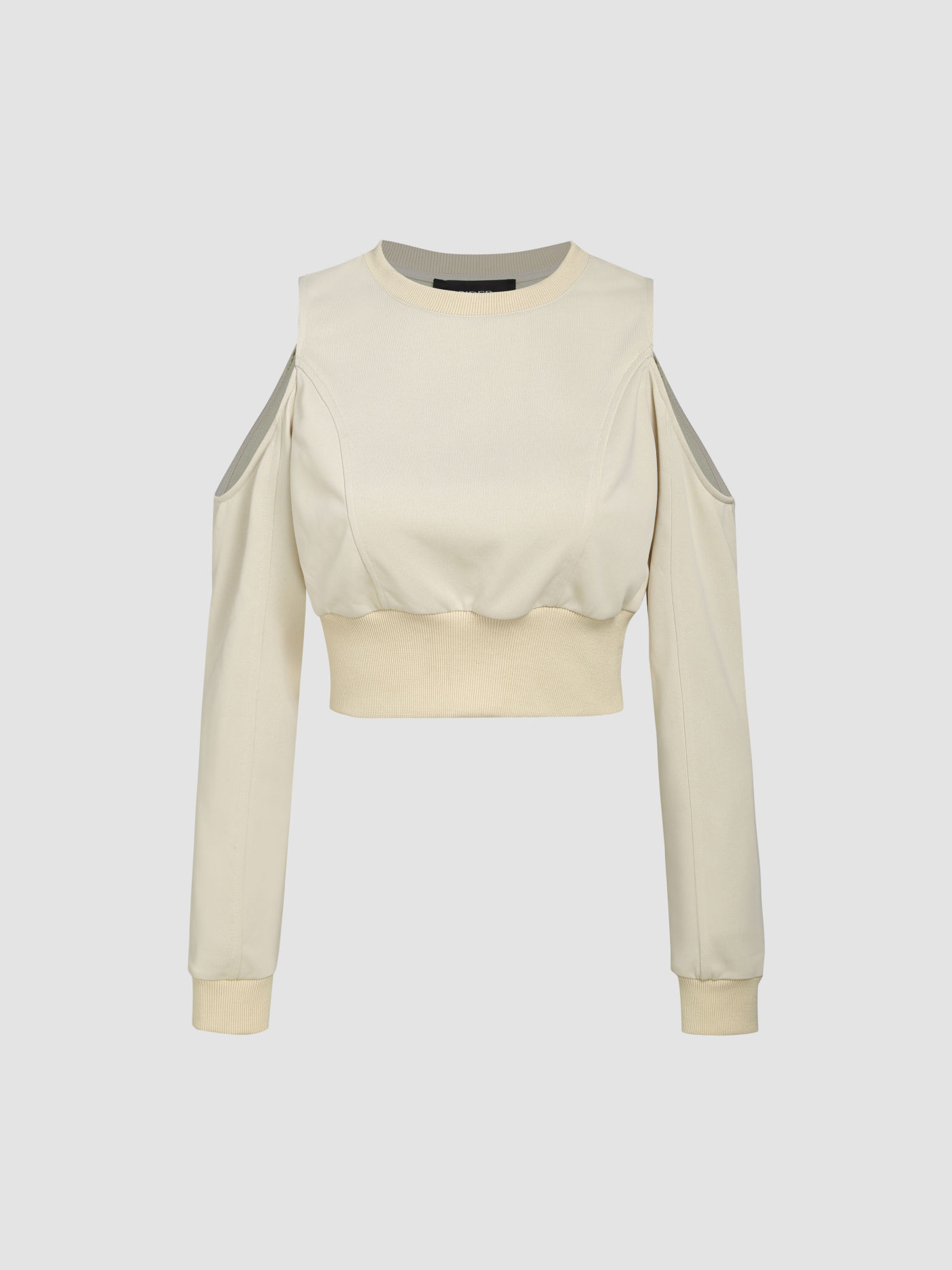 Solides Sweatshirt mit kalter Schulter