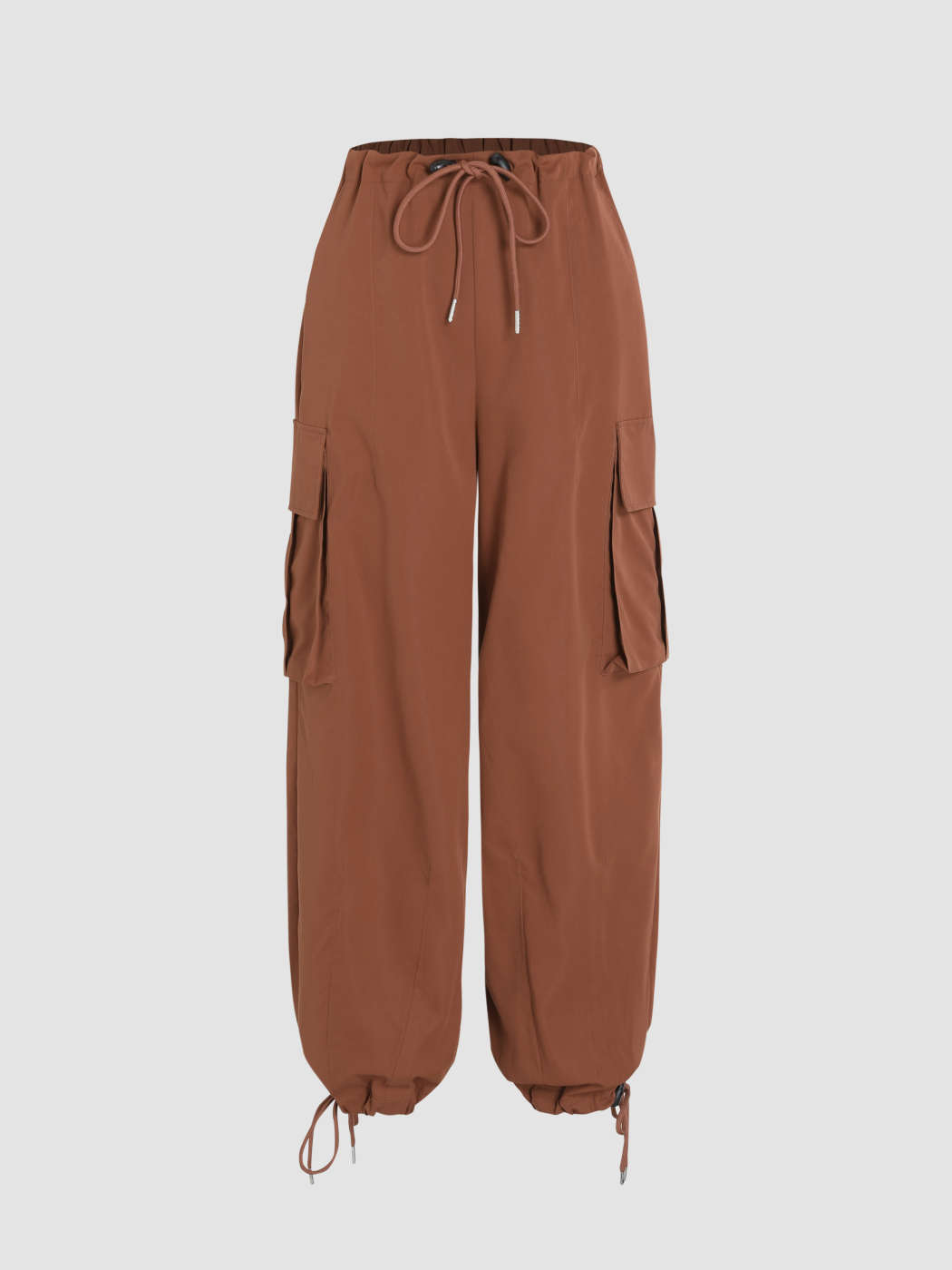 Ruched Parachute Baggy Cargo Pants