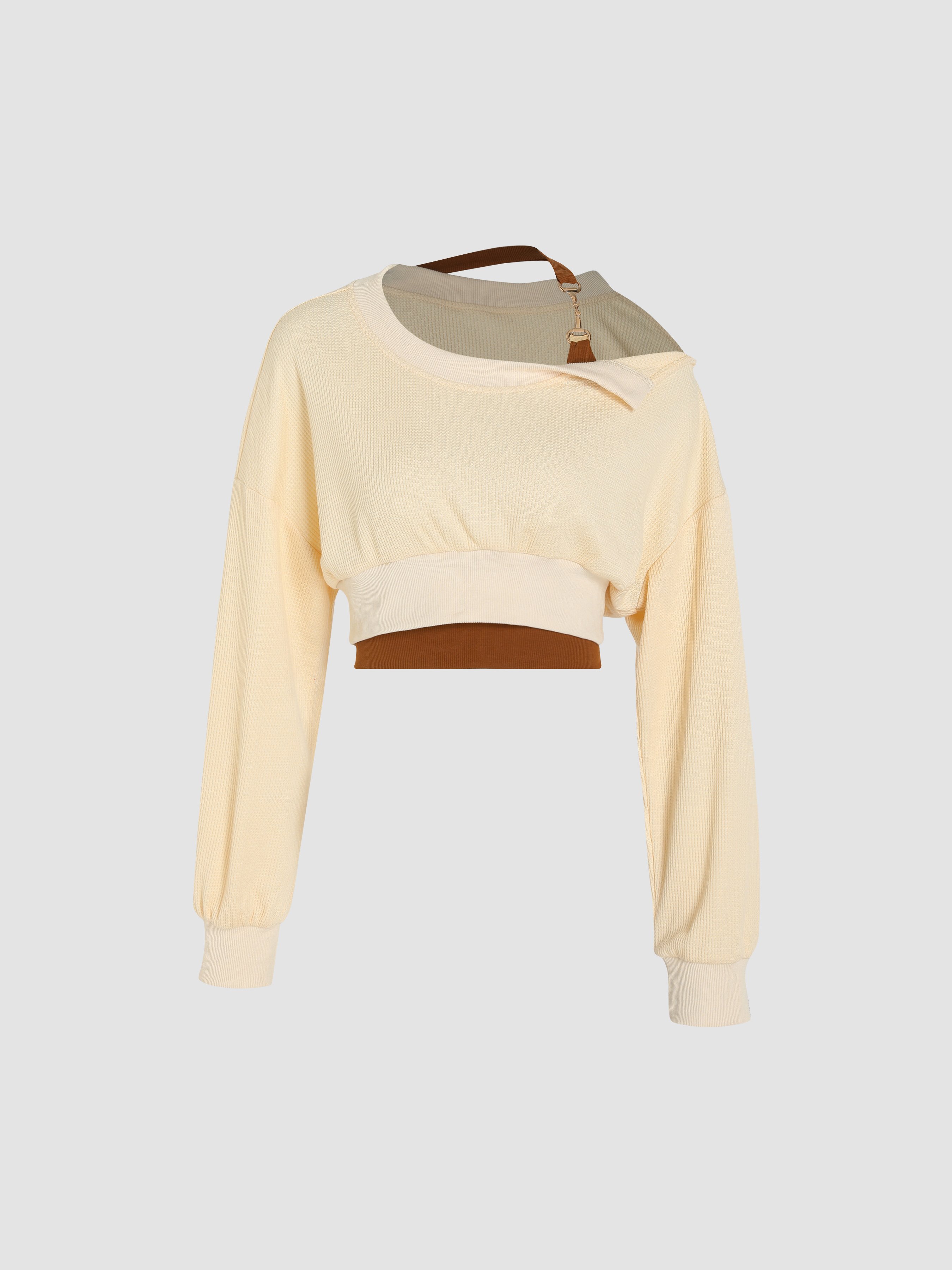 Multi-ribbon Loose Sweatshirt Detachable Mesh Shorts main image 1