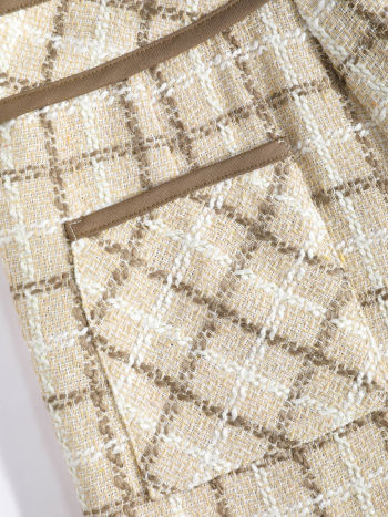 Tweed Plaid Button Shorts For School Daily Casual Date Vacation Work ...
