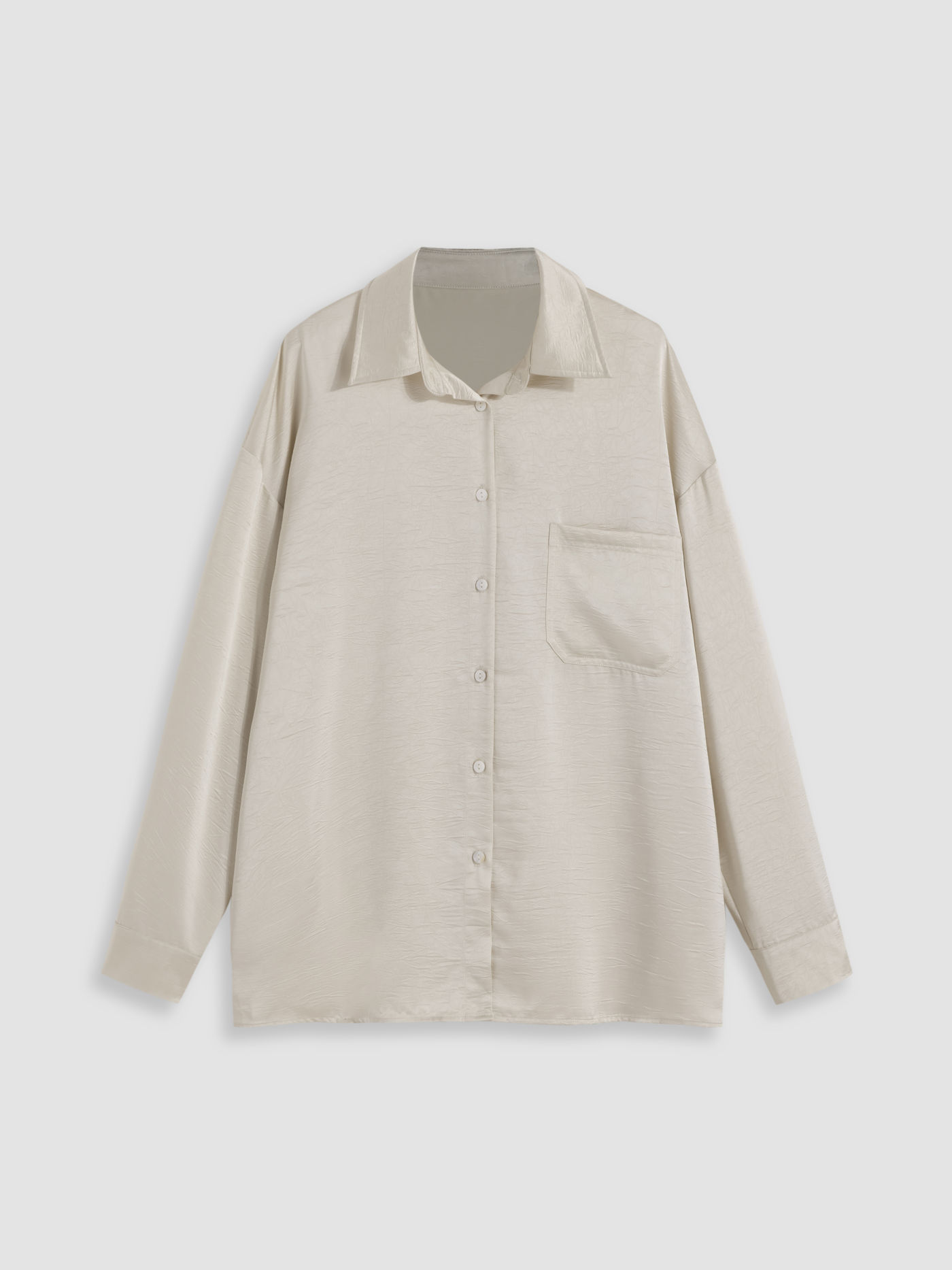 Camicia a maniche lunghe oversize tinta unita