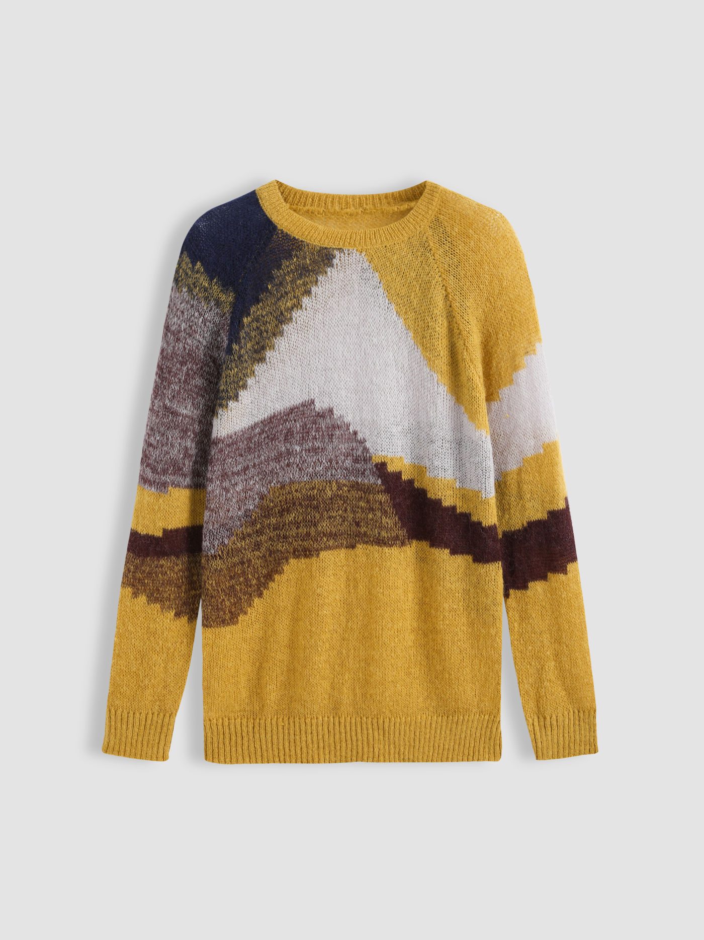 Wool-blend Graphic Patchy Oversized Sweater