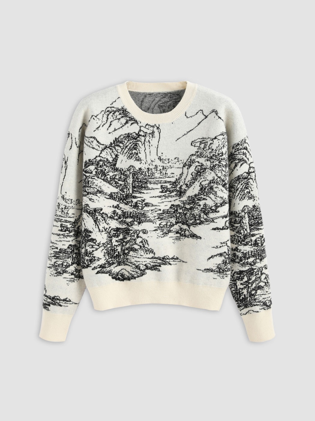 Pullover mit Landschaftsmuster