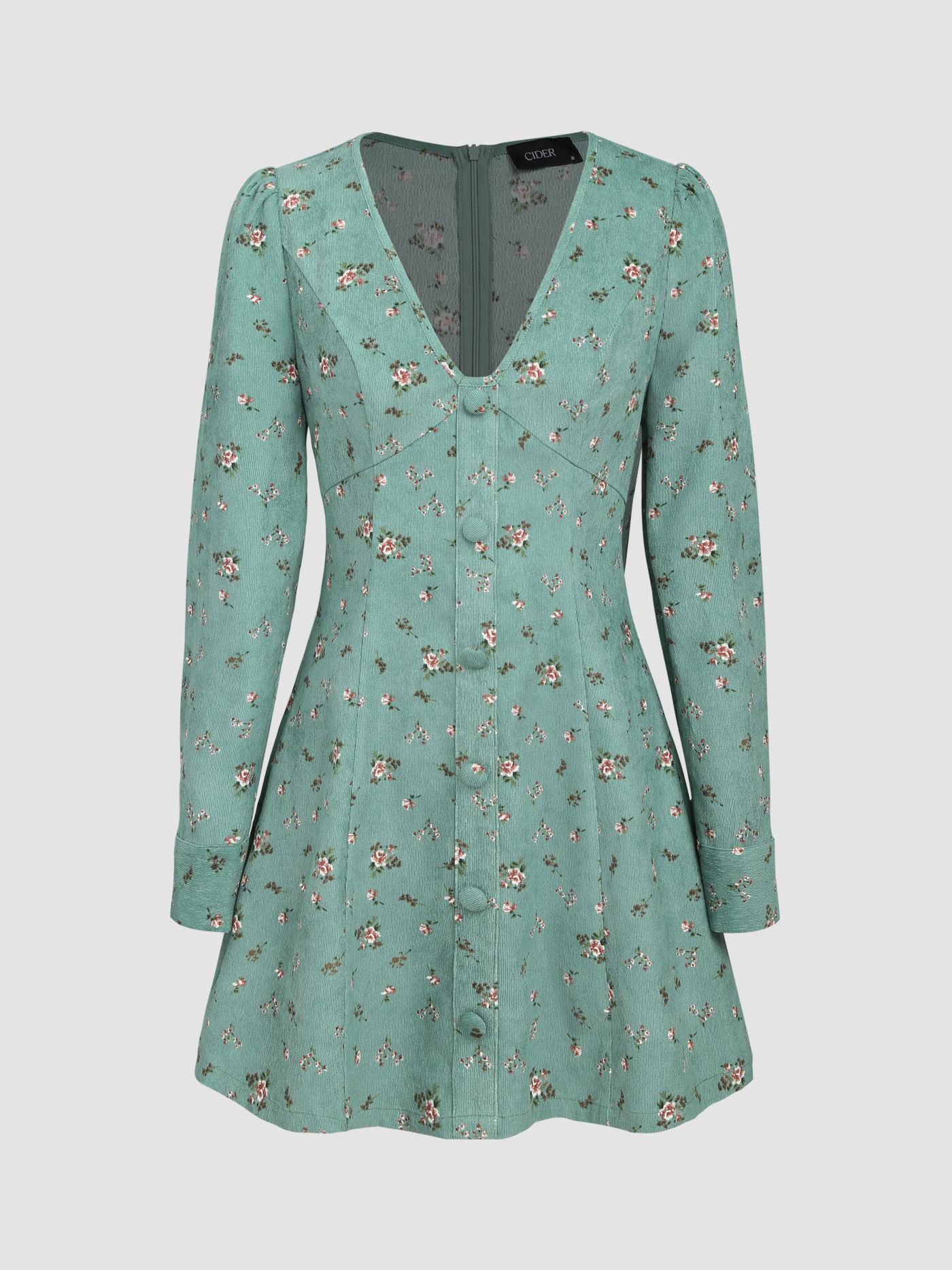 Ditsy Floral Button Mini Dress