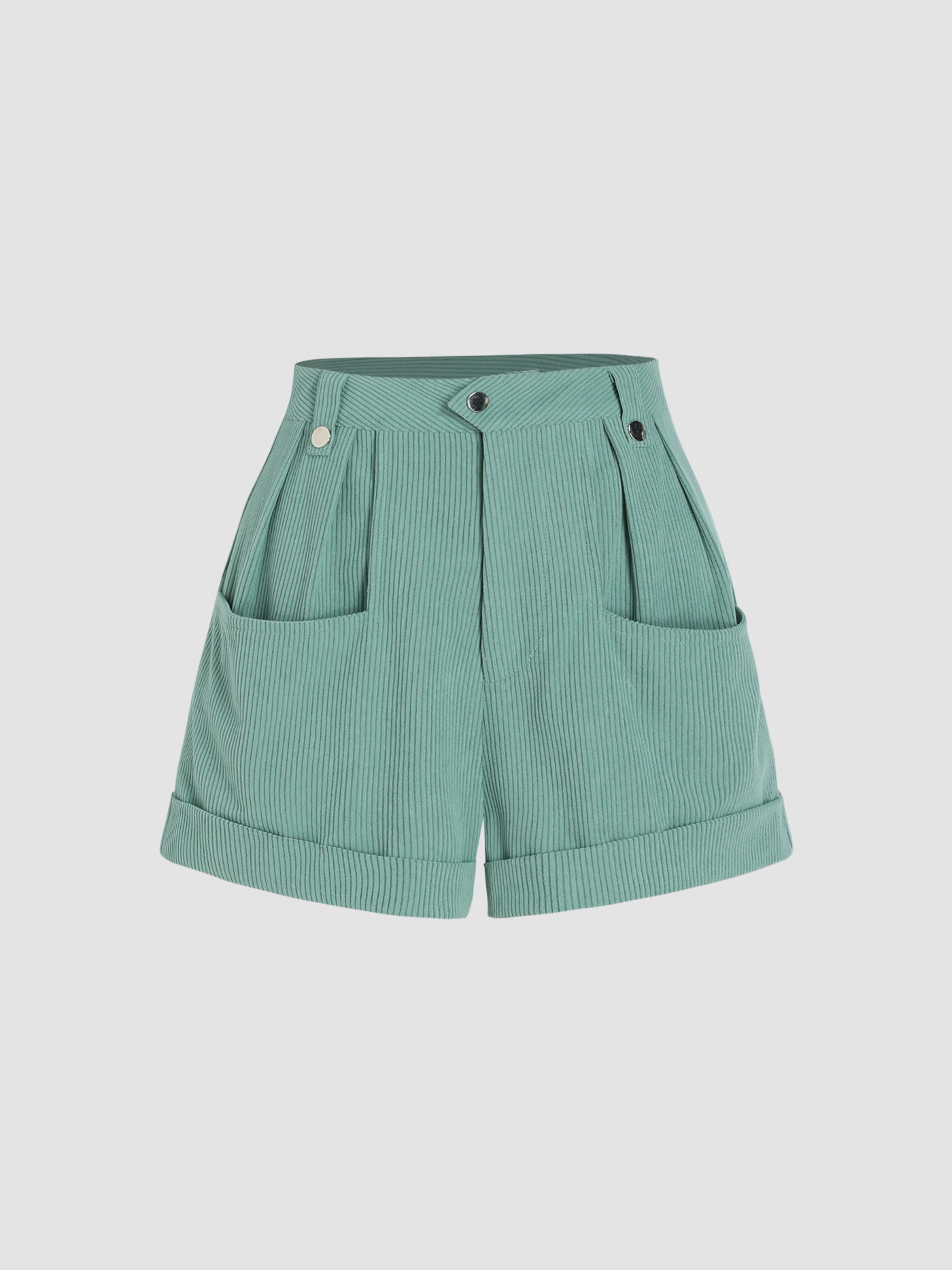 Kordhose mit hoher Taille und Tasche