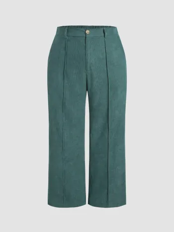Blumenmuster Taschen Lange Hosen Kurve & Plus