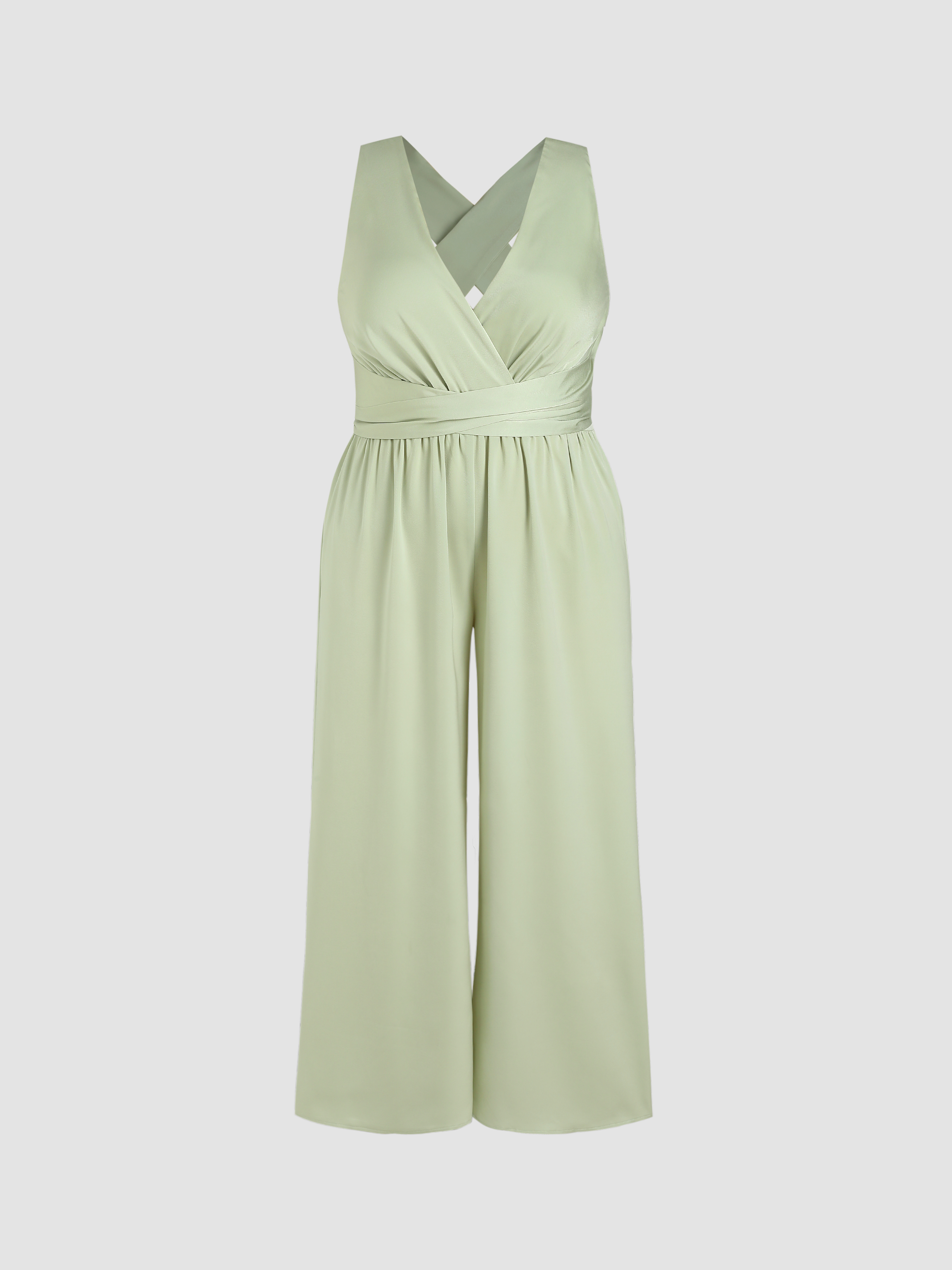 Deep V Tie Back Jumpsuit Curve & Plus Cider