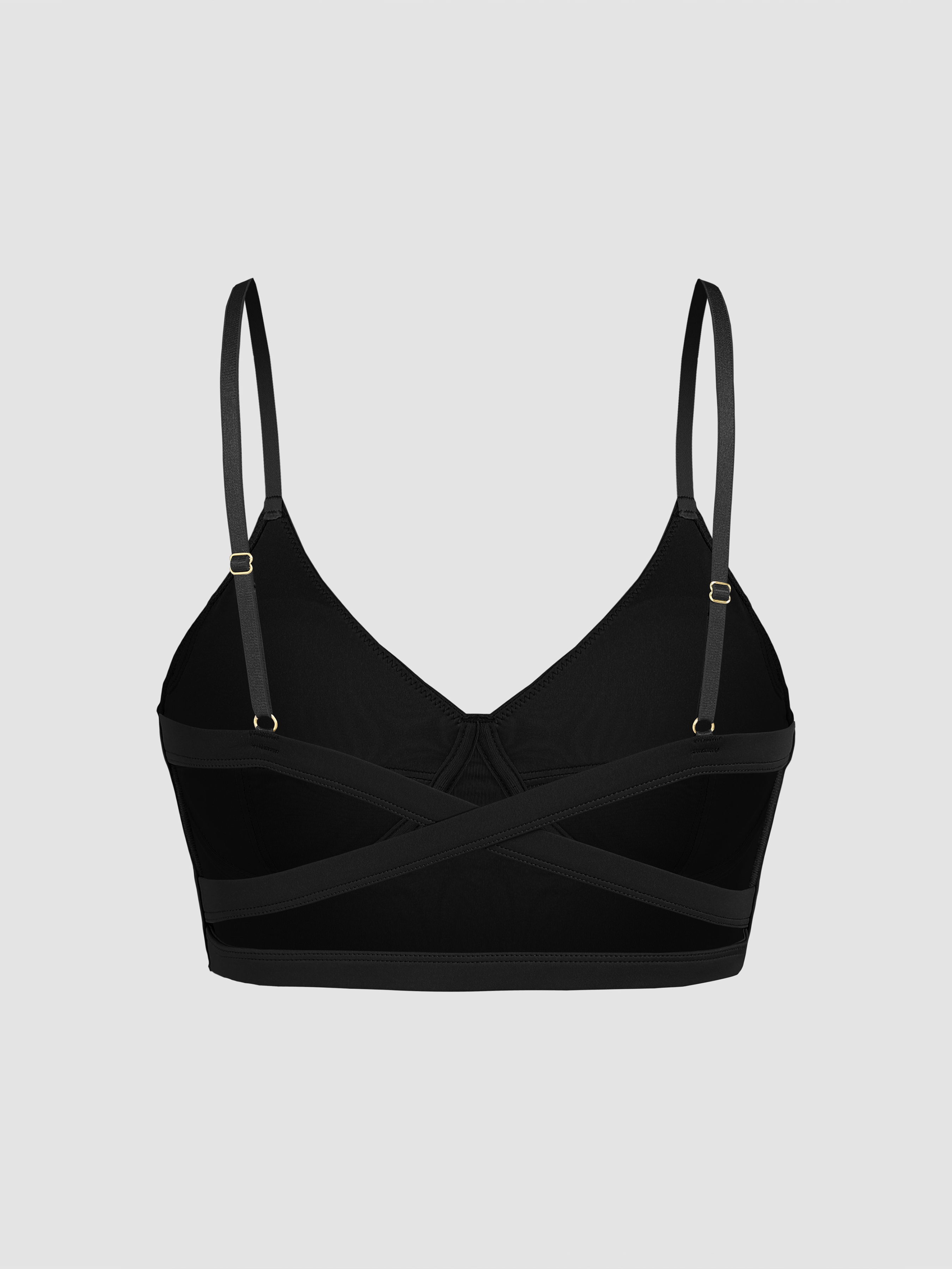 Knitted Solid Triangle Bralette - Cider