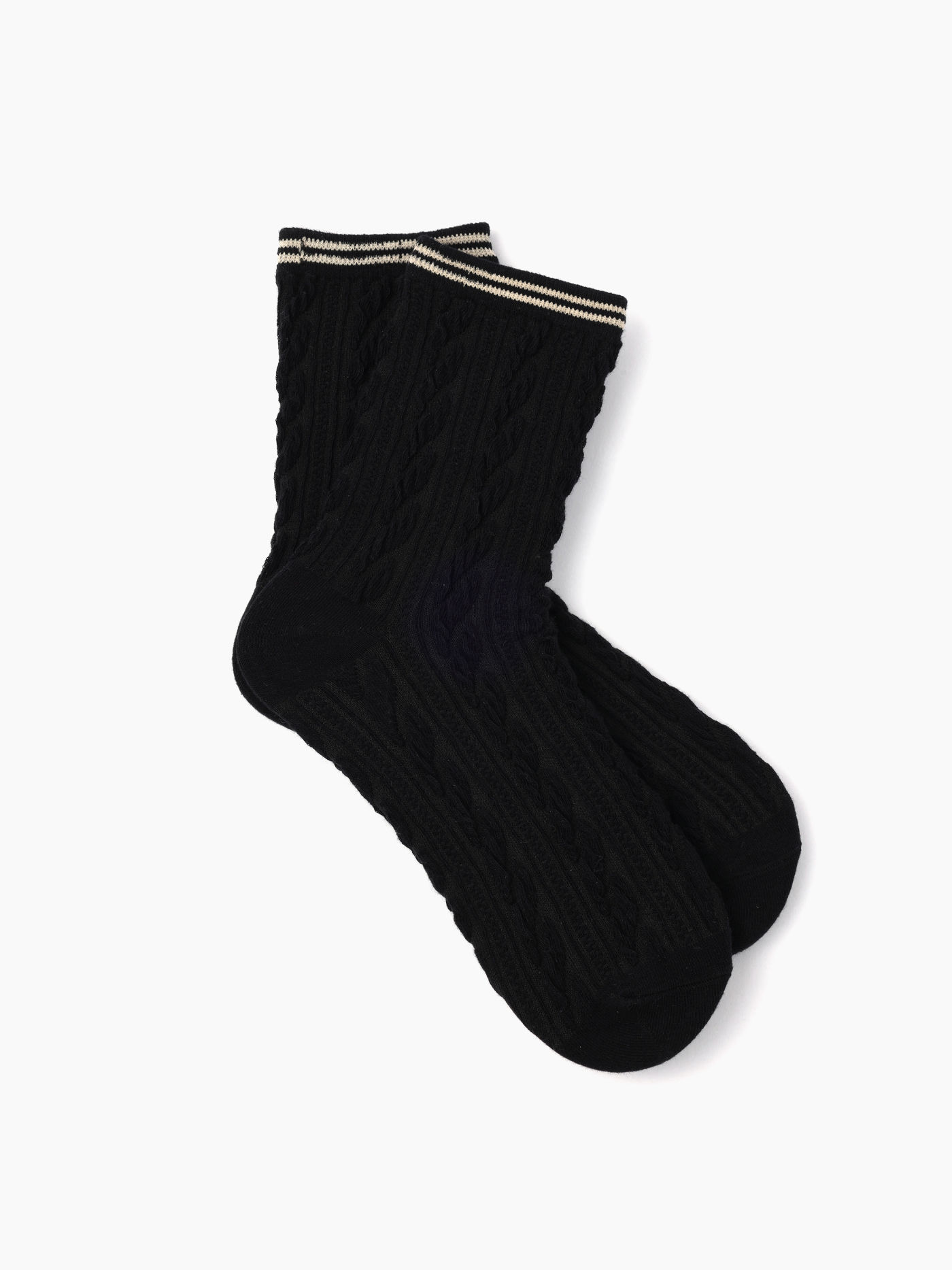 2 Pairs Contrast Trim Socks Set