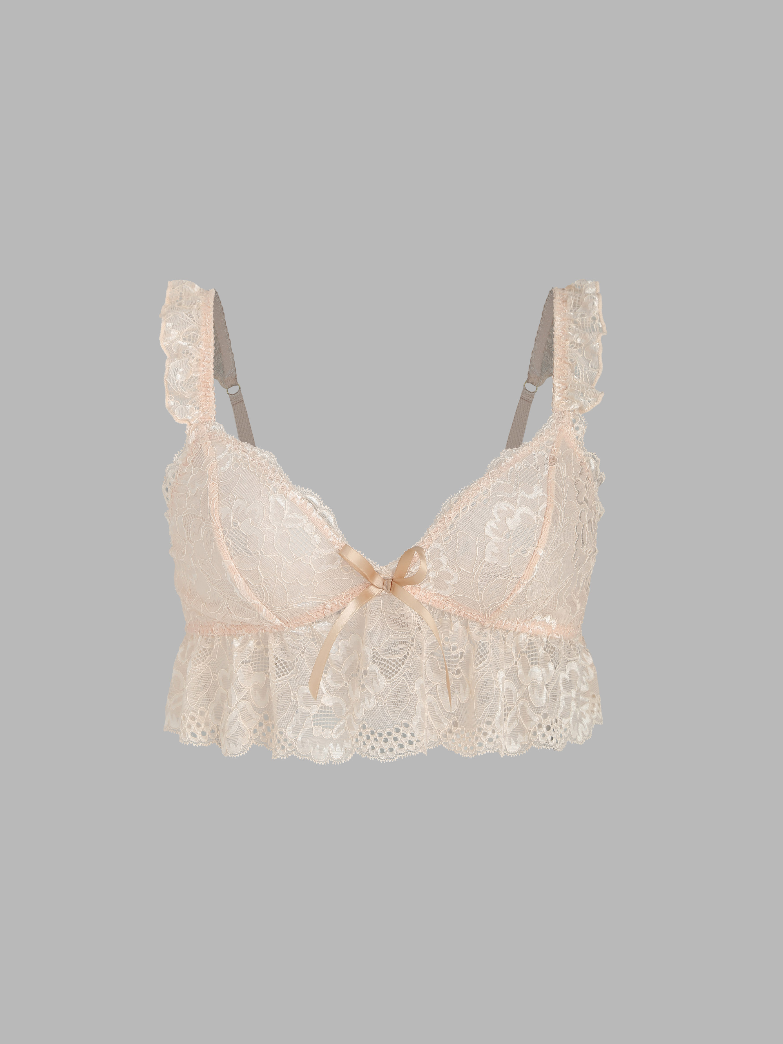 Lace Ruffle Bralette - Cider