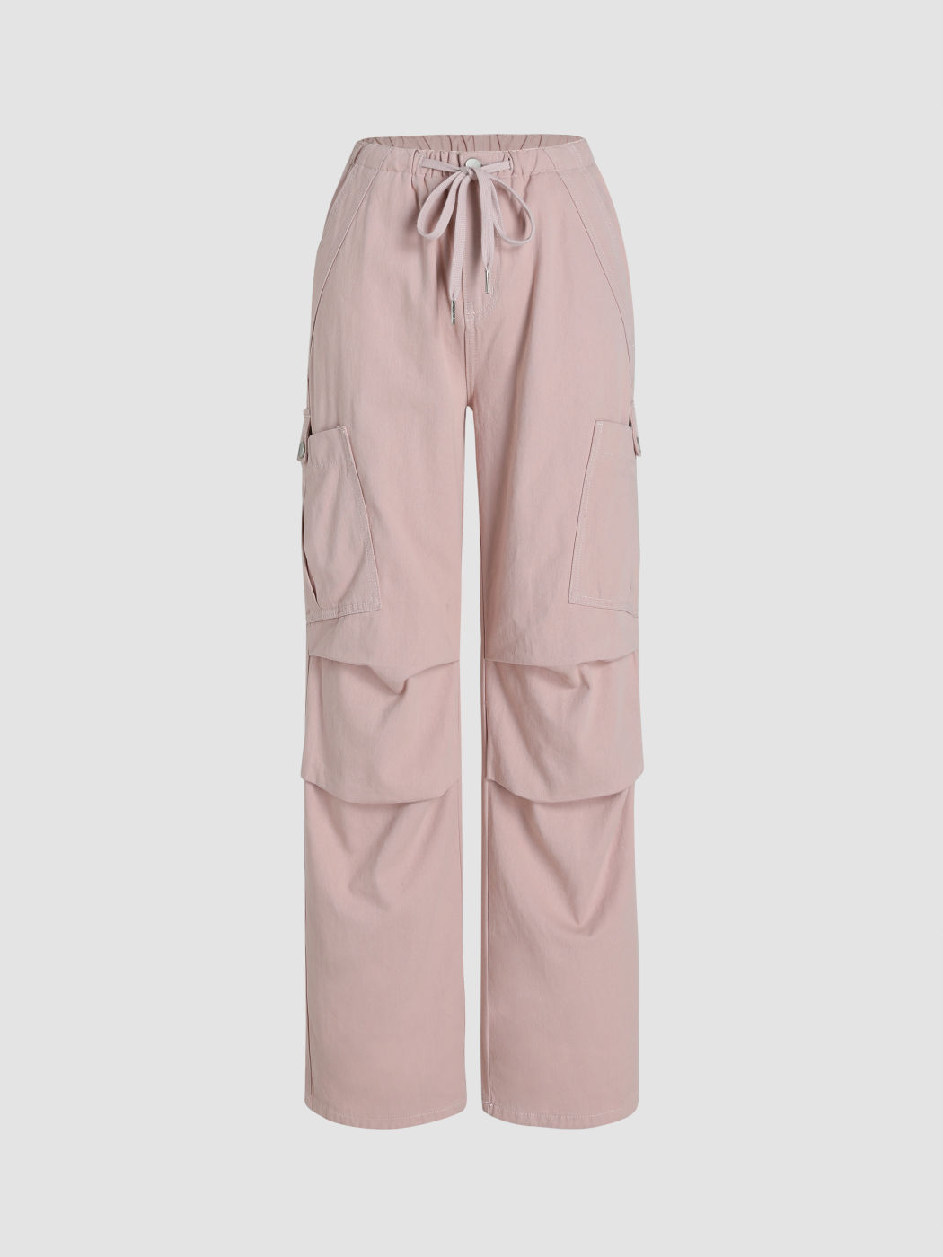 Denim Drawstring Cargo Pants