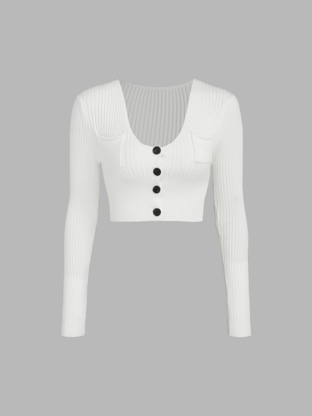 Button Up Knitted Crop Top